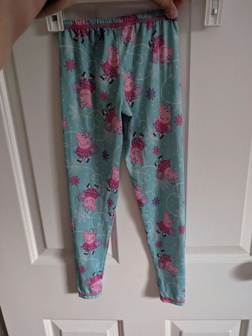 Cuddle Duds Girls Peppa Pig Long-Sleeve Pajamas Light Blue with Pink Trim XS
